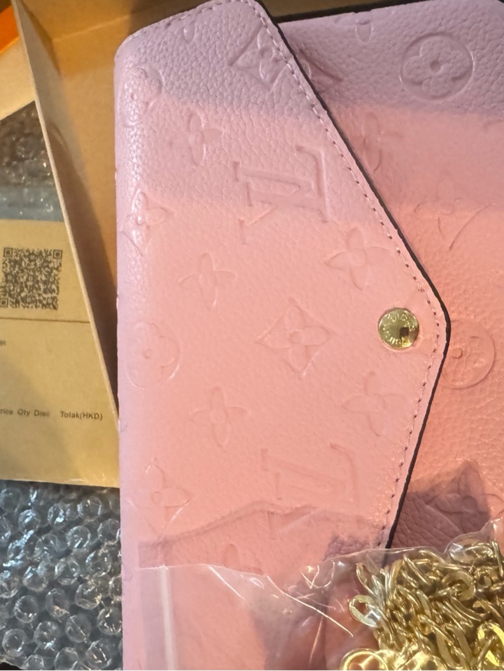 Pink Monogram Vernis Envelope Wallet